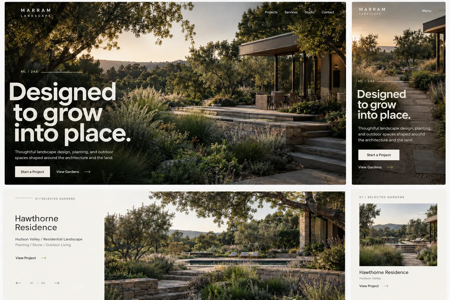 Marram landscape website design