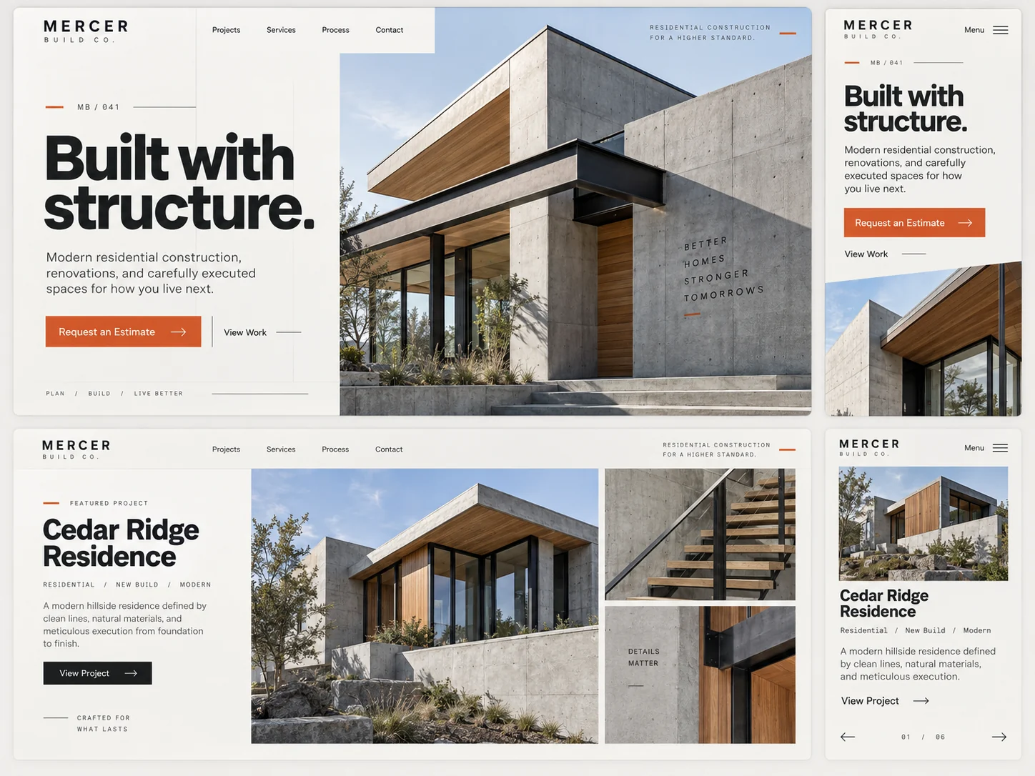 Mercer general contractor website design